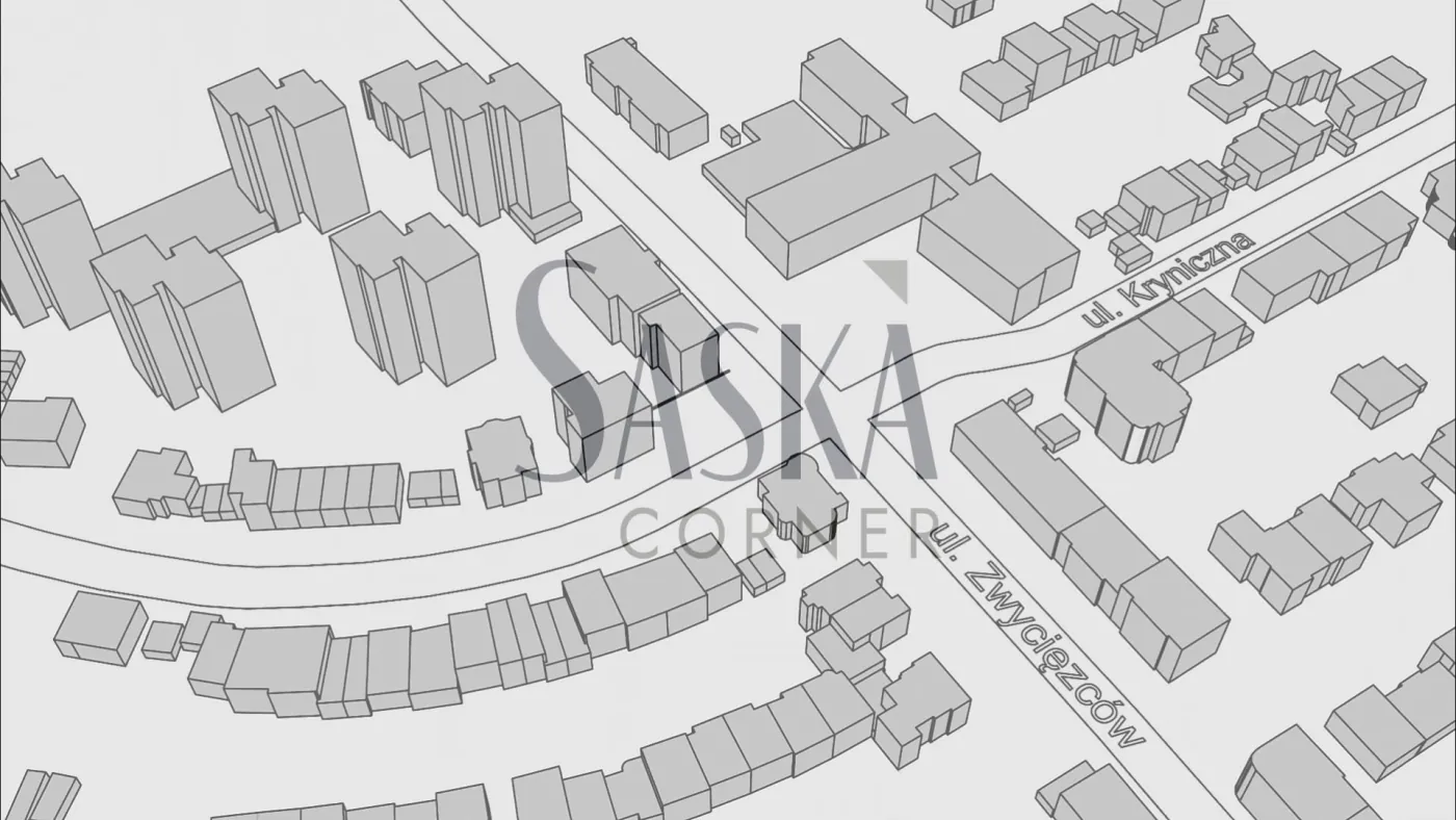 Saska Corner – animacja bryły budynku