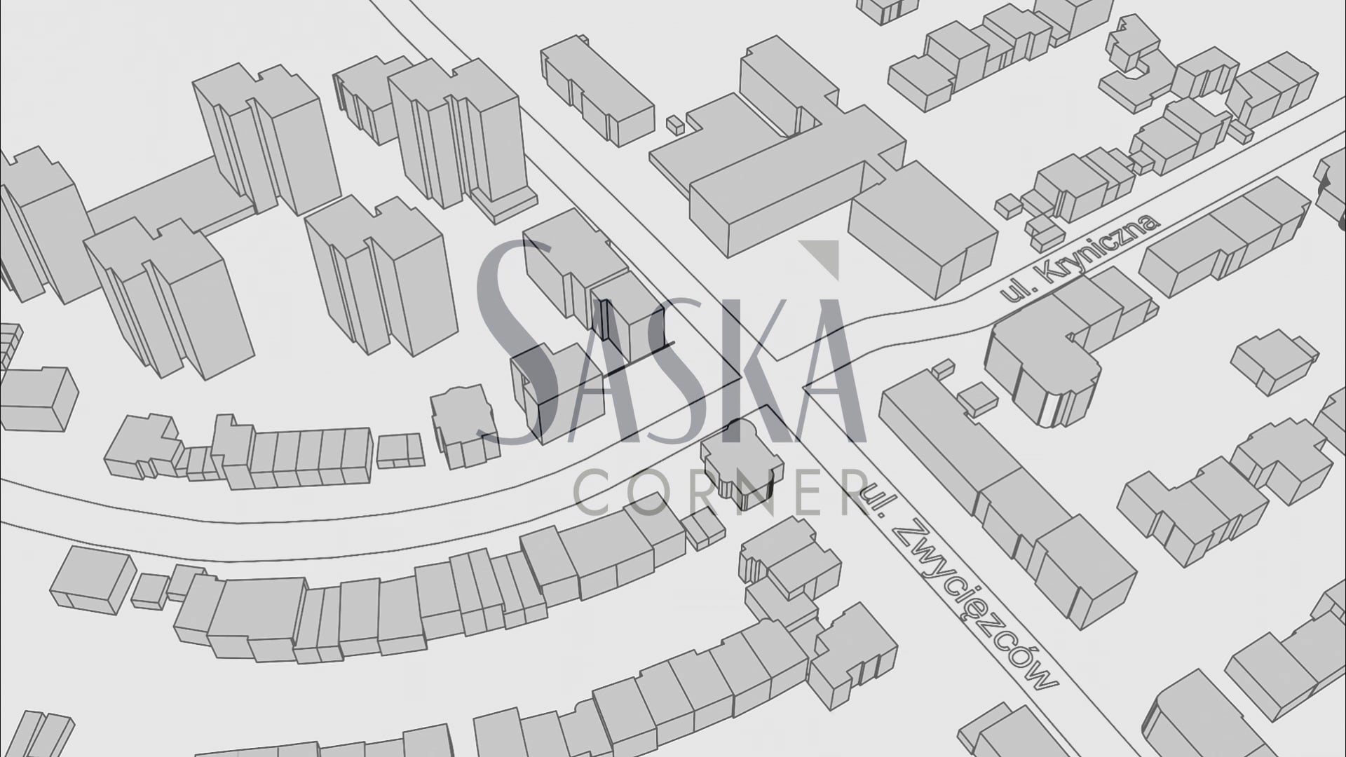 Saska Corner — animacja bryły budynku